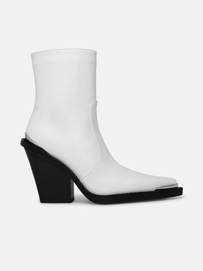Paris Texas Rodeo White Leather Ankle Boots