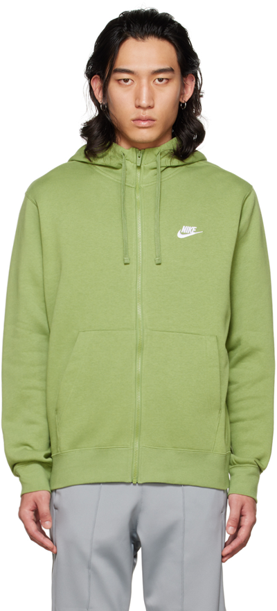 Nike Green Nsw Club Hoodie In Alligator/alligator/