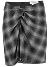 Isabel Marant Étoile Gathered-detail Check-pattern Skirt In Grigio