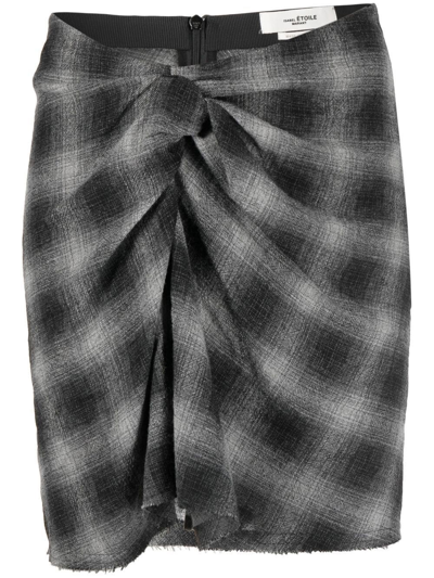 Isabel Marant Étoile Gathered-detail Check-pattern Skirt In Grigio
