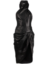 GIUSEPPE DI MORABITO LEATHER MIDI DRESS