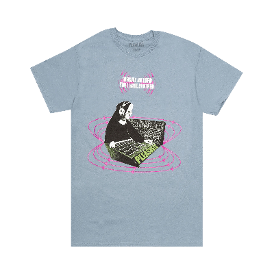 Pre-owned Pleasures Synth T-shirt 'slate' In Blue