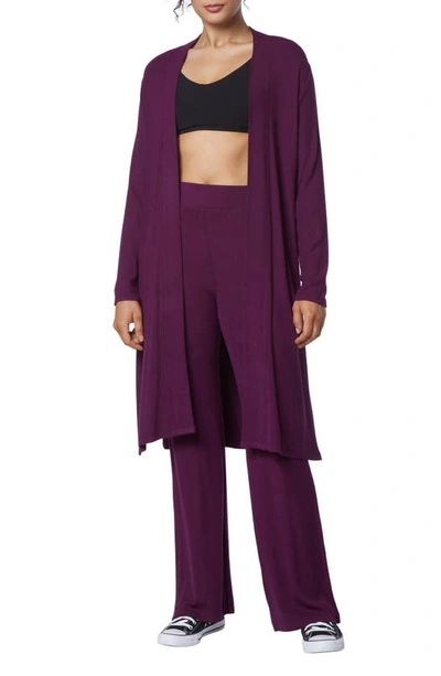 Andrew Marc Sport Long Sleeve Vented Duster In Eggplant