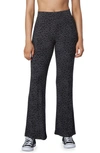 Andrew Marc Sport Pull-on Wide Leg Pants In Grey Heather Leopard