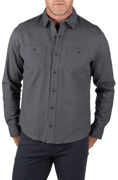Tailor Vintage Flannel Twill Button-up Shirt In Dark Shadow