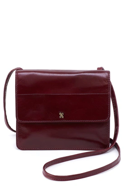 Hobo Jill Leather Wallet Crossbody Bag In Burgundy