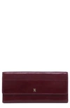 Hobo Jill Large Leather Trifold Wallet In Merlot