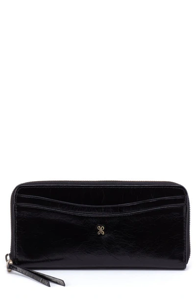 Hobo Max Large Leather Continental Wallet In Black