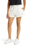 Nike Women's  Sportswear Phoenix Fleece High-waisted Loose Shorts In Sail/black