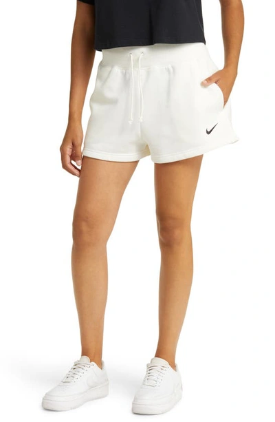 Nike Women's  Sportswear Phoenix Fleece High-waisted Loose Shorts In White