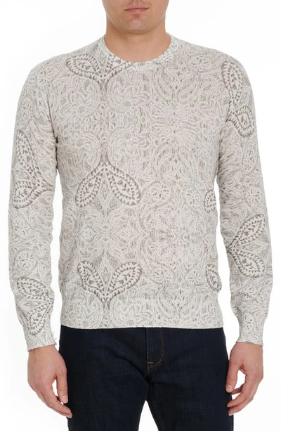 Robert Graham Men's Taurus Linen-cotton Damask Jumper In Light Grey