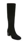 Vince Maggie Tall Wide Calf Knee High Boots In Black Suede