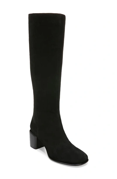 Vince Maggie Tall Wide Calf Knee High Boots In Black Suede