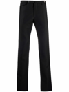 Tagliatore Straight-leg Virgin Wool Trousers In Black