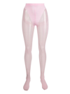 Wolford X Mugler Mesh-panelled Tights In Pink & Purple