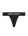 PALM ANGELS WOMAN BLACK THONG WITH LOGO BAND