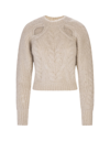 Isabel Marant Palma Cut-out Wool-cashmere Sweater In Beige