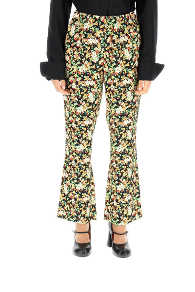 MARNI FLORAL-PRINTED HIGH-WAIST TROUSERS