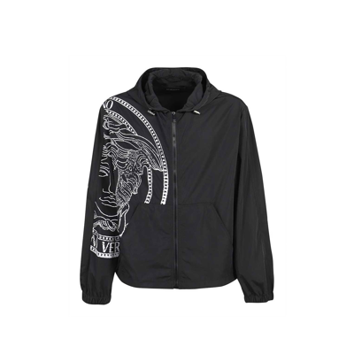 Versace Windbreaker Jacket In Black
