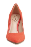 Sam Edelman Hazel Pointed Toe Pump In Dark Grapefruit