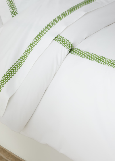 Matouk Astor Braid King Duvet Cover In Grass