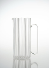 Tuttoattaccato Ribbed Tall Straight Glass Pitcher, White