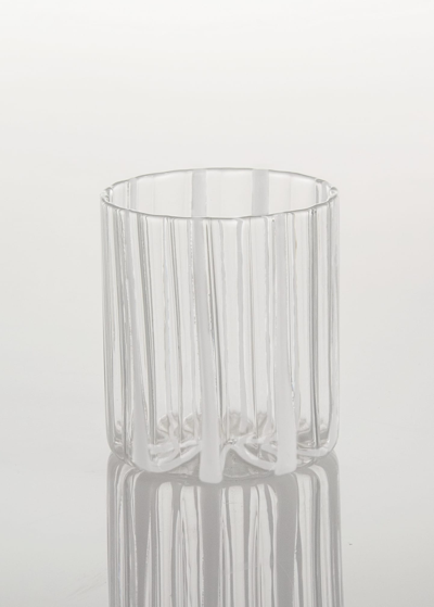 Tuttoattaccato Striped Glass, White