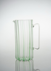 Tuttoattaccato Ribbed Tall Straight Glass Pitcher, Green