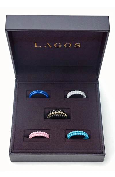 Lagos Color Switch Diamond Ceramic Ring Set