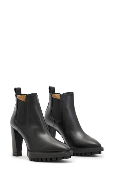 Allsaints Harper Block Heel Bootie In Black