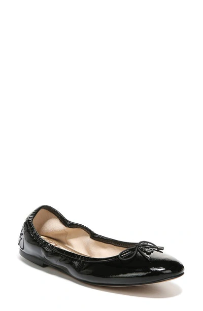 Sam Edelman Felicia Womens Patent Round Toe Ballet Flats In Black