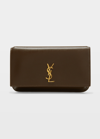 Saint Laurent Ysl Monogram Phone Holder Shoulder Bag In Green Hunting