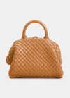 Bottega Veneta Mini Intrecciato Napa Top-handle Bag In Camel