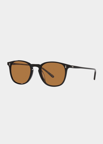 Oliver Peoples Men's Finley 1993 Sun Keyhole-bridge Round Sunglasses In Black