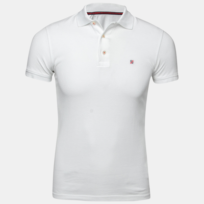 Pre-owned Ch Carolina Herrera White Cotton Pique Short Sleeve Polo T-shirt S