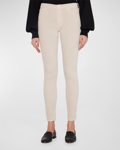 7 For All Mankind Mid-rise Skinny Ankle Jeans In Winter White