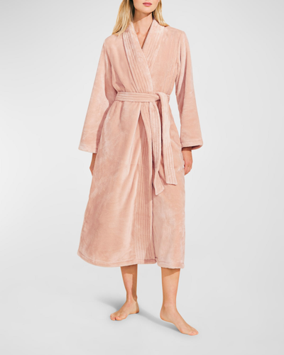 Eberjey Chalet Recycled Plush Robe In Rose Cloud
