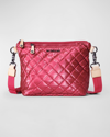 Mz Wallace Metro Scouth Quilted Nylon Crossbody Bag In Dark Pink