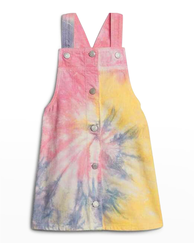 Lola + The Boys Kids' Girl's Tie-dye Denim Coverall Dress, Sizes 2-14 In Tye Dye Multi