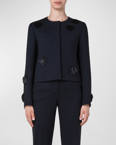 Akris Punto Embellished Tassel Dotted Jacket In Black