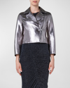 AKRIS PUNTO METALLIC BIKER JACKET