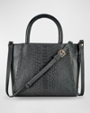 Gigi New York Dylan Mini Python-embossed Satchel Bag In Black