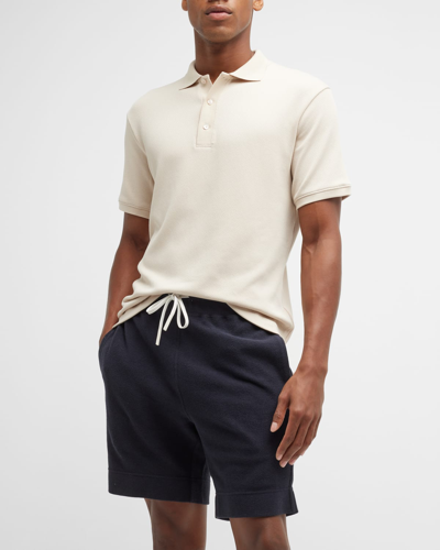 Theory Men's Droyer Studio T Textured Polo Shirt In Moon