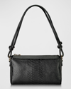 Gigi New York Maggie Knot Python-embossed Shoulder Bag In Black