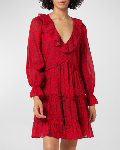 Joie Adanson Mini Cotton Dress In Red