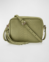 Gigi New York Madison Zip Python-embossed Camera Crossbody Bag In Sage