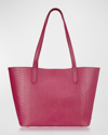 Gigi New York Teddie Python-embossed Shopper Tote Bag In Azalea