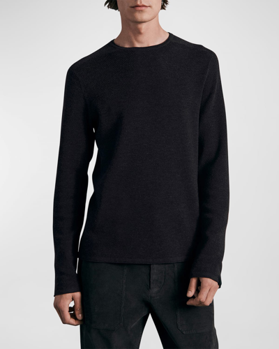 Rag & Bone Nolan Cotton Blend Crewneck Sweater In Black