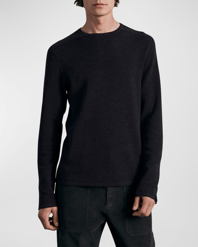 Rag & Bone Nolan Cotton Blend Crewneck Jumper In Black