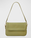 Gigi New York Margot Flap Leather Shoulder Bag In Sage